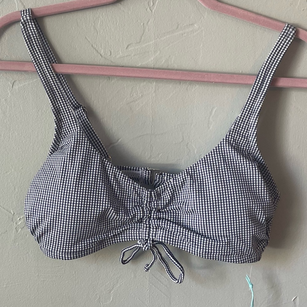 New Kona Sol Gingham Bikini Swimsuit Top